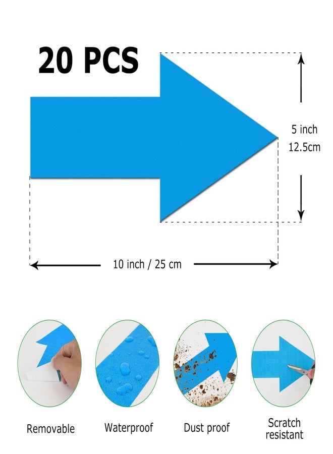 EVQ Arrow Floor Sticker Blue 10"×5" Directional Floor Decal Self-Adhesive Removable Waterproof Arrow Vinyl Sign 20 PCS - Image 5